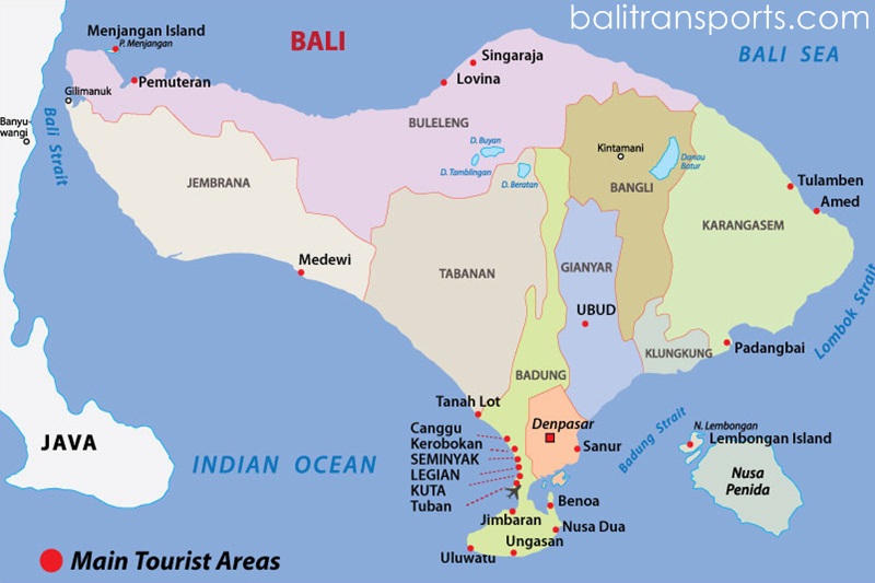 Map Island of Bali