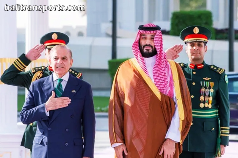 Saudi Crown Prince Mohammed bin Salman and Pakistan Prime Minister Shehbaz Sharif meet in Riyadh, Saudi Arabia