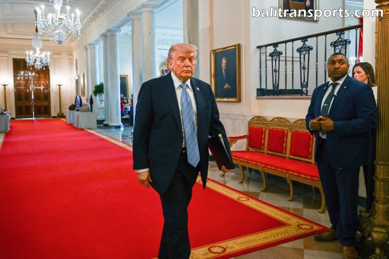 President Donald Trump arrives for a small business summit at the White House